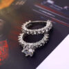 Elegant Zircon Silver Engagement & Wedding Ring Set