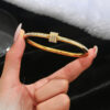 Elegant Four-Leaf Clover Stainless Steel Bangle