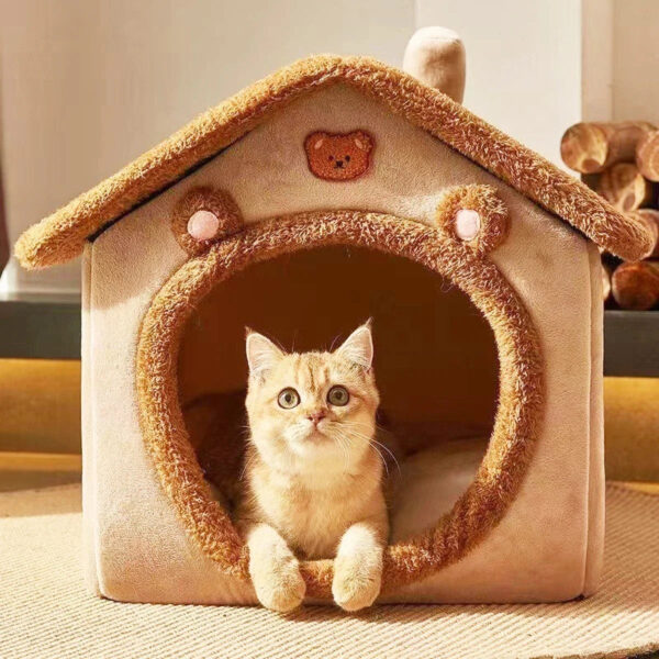 Cartoon Pet Bed: Arctic Fleece, Washable, for Cats & Small Dogs