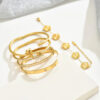 Elegant Four-Leaf Clover Stainless Steel Bangle