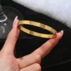 Elegant Four-Leaf Clover Stainless Steel Bangle