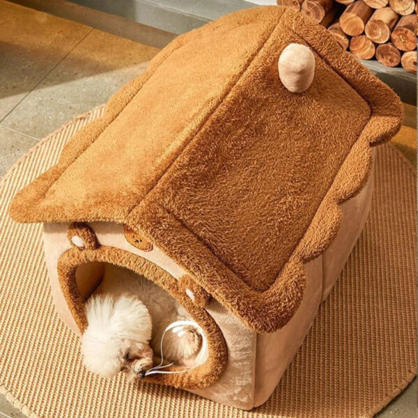 Cartoon Pet Bed: Arctic Fleece, Washable, for Cats & Small Dogs