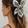 Cashew Fower Heart-shaped Bow Hair Clip